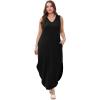imageSAMPEEL Summer Dresses Maxi Dress Vacation Beach Sundresses 2025 with PocketsBlack