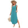 imageSAMPEEL Summer Dresses Maxi Dress Vacation Beach Sundresses 2025 with PocketsBlue