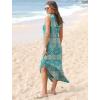 imageSAMPEEL Summer Dresses Maxi Dress Vacation Beach Sundresses 2025 with PocketsFloral Blue