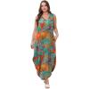 imageSAMPEEL Summer Dresses Maxi Dress Vacation Beach Sundresses 2025 with PocketsFloral Blue Orange