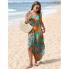 imageSAMPEEL Summer Dresses Maxi Dress Vacation Beach Sundresses 2025 with PocketsFloral Blue Orange