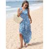 imageSAMPEEL Summer Dresses Maxi Dress Vacation Beach Sundresses 2025 with PocketsFloral Blue White