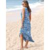 imageSAMPEEL Summer Dresses Maxi Dress Vacation Beach Sundresses 2025 with PocketsFloral Blue White