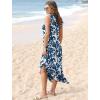 imageSAMPEEL Summer Dresses Maxi Dress Vacation Beach Sundresses 2025 with PocketsFloral Blue and White Porcelain