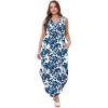 imageSAMPEEL Summer Dresses Maxi Dress Vacation Beach Sundresses 2025 with PocketsFloral Blue and White Porcelain