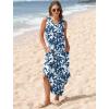imageSAMPEEL Summer Dresses Maxi Dress Vacation Beach Sundresses 2025 with PocketsFloral Blue and White Porcelain