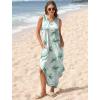 imageSAMPEEL Summer Dresses Maxi Dress Vacation Beach Sundresses 2025 with PocketsFloral Green Bamboo Leaf