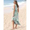 imageSAMPEEL Summer Dresses Maxi Dress Vacation Beach Sundresses 2025 with PocketsFloral Green Bamboo Leaf