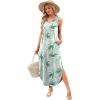 imageSAMPEEL Summer Dresses Maxi Dress Vacation Beach Sundresses 2025 with PocketsFloral Green Bamboo Leaf
