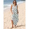 imageSAMPEEL Summer Dresses Maxi Dress Vacation Beach Sundresses 2025 with PocketsFloral Green Leaf
