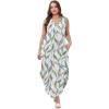 imageSAMPEEL Summer Dresses Maxi Dress Vacation Beach Sundresses 2025 with PocketsFloral Green Leaf