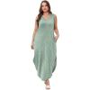 imageSAMPEEL Summer Dresses Maxi Dress Vacation Beach Sundresses 2025 with PocketsFloral Green Wave Point