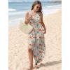 imageSAMPEEL Summer Dresses Maxi Dress Vacation Beach Sundresses 2025 with PocketsFloral Khaki Pink Blue Flowers