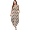 imageSAMPEEL Summer Dresses Maxi Dress Vacation Beach Sundresses 2025 with PocketsFloral Khaki Pink Blue Flowers