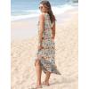 imageSAMPEEL Summer Dresses Maxi Dress Vacation Beach Sundresses 2025 with PocketsFloral Khaki Pink Blue Flowers