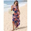 imageSAMPEEL Summer Dresses Maxi Dress Vacation Beach Sundresses 2025 with PocketsFloral Navy Blue