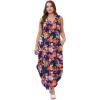 imageSAMPEEL Summer Dresses Maxi Dress Vacation Beach Sundresses 2025 with PocketsFloral Navy Blue