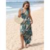 imageSAMPEEL Summer Dresses Maxi Dress Vacation Beach Sundresses 2025 with PocketsFloral Palm Leaf