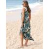 imageSAMPEEL Summer Dresses Maxi Dress Vacation Beach Sundresses 2025 with PocketsFloral Palm Leaf