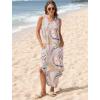 imageSAMPEEL Summer Dresses Maxi Dress Vacation Beach Sundresses 2025 with PocketsFloral Pink Oil Painting