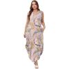 imageSAMPEEL Summer Dresses Maxi Dress Vacation Beach Sundresses 2025 with PocketsFloral Pink Oil Painting