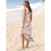 imageSAMPEEL Summer Dresses Maxi Dress Vacation Beach Sundresses 2025 with PocketsFloral Pink Oil Painting