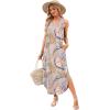 imageSAMPEEL Summer Dresses Maxi Dress Vacation Beach Sundresses 2025 with PocketsFloral Pink Oil Painting