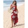 imageSAMPEEL Summer Dresses Maxi Dress Vacation Beach Sundresses 2025 with PocketsFloral Red Flowers