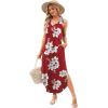 imageSAMPEEL Summer Dresses Maxi Dress Vacation Beach Sundresses 2025 with PocketsFloral Red Flowers