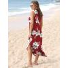 imageSAMPEEL Summer Dresses Maxi Dress Vacation Beach Sundresses 2025 with PocketsFloral Red Flowers