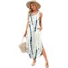 imageSAMPEEL Summer Dresses Maxi Dress Vacation Beach Sundresses 2025 with PocketsFloral Ripple