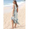imageSAMPEEL Summer Dresses Maxi Dress Vacation Beach Sundresses 2025 with PocketsFloral Ripple