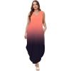 imageSAMPEEL Summer Dresses Maxi Dress Vacation Beach Sundresses 2025 with PocketsGraded Pink Orange