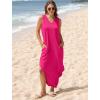 imageSAMPEEL Summer Dresses Maxi Dress Vacation Beach Sundresses 2025 with PocketsHot Pink