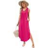 imageSAMPEEL Summer Dresses Maxi Dress Vacation Beach Sundresses 2025 with PocketsHot Pink