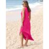 imageSAMPEEL Summer Dresses Maxi Dress Vacation Beach Sundresses 2025 with PocketsHot Pink