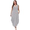 imageSAMPEEL Summer Dresses Maxi Dress Vacation Beach Sundresses 2025 with PocketsStriped Black and White