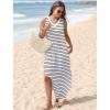 imageSAMPEEL Summer Dresses Maxi Dress Vacation Beach Sundresses 2025 with PocketsStriped Black and White
