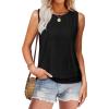 imageSAMPEEL Summer Tank Tops for Women Loose Fit Casual Round Neck Sleeveless Eyelet Tanks Trendy Vocation Outfits 2025Black