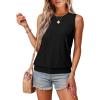 imageSAMPEEL Summer Tank Tops for Women Loose Fit Casual Round Neck Sleeveless Eyelet Tanks Trendy Vocation Outfits 2025Black