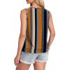 imageSAMPEEL Summer Tank Tops for Women Loose Fit Casual Round Neck Sleeveless Eyelet Tanks Trendy Vocation Outfits 2025Black Stripe