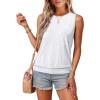 imageSAMPEEL Summer Tank Tops for Women Loose Fit Casual Round Neck Sleeveless Eyelet Tanks Trendy Vocation Outfits 2025Classic White