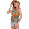 imageSAMPEEL Summer Tank Tops for Women Loose Fit Casual Round Neck Sleeveless Eyelet Tanks Trendy Vocation Outfits 2025Floral Blue