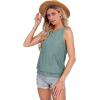 imageSAMPEEL Summer Tank Tops for Women Loose Fit Casual Round Neck Sleeveless Eyelet Tanks Trendy Vocation Outfits 2025Green