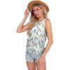 imageSAMPEEL Summer Tank Tops for Women Loose Fit Casual Round Neck Sleeveless Eyelet Tanks Trendy Vocation Outfits 2025Leaf Print