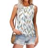 imageSAMPEEL Summer Tank Tops for Women Loose Fit Casual Round Neck Sleeveless Eyelet Tanks Trendy Vocation Outfits 2025Leaf Print