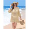 imageSAMPEEL Swimsuit Coverup for Women Beach Vacation Clothes Bathing Suit Cover Up Crochet Dresses Summer Cruise Outfits 2025Apricot