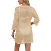 imageSAMPEEL Swimsuit Coverup for Women Beach Vacation Clothes Bathing Suit Cover Up Crochet Dresses Summer Cruise Outfits 2025Apricot