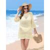 imageSAMPEEL Swimsuit Coverup for Women Beach Vacation Clothes Bathing Suit Cover Up Crochet Dresses Summer Cruise Outfits 2025Beige