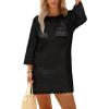 imageSAMPEEL Swimsuit Coverup for Women Beach Vacation Clothes Bathing Suit Cover Up Crochet Dresses Summer Cruise Outfits 2025Black